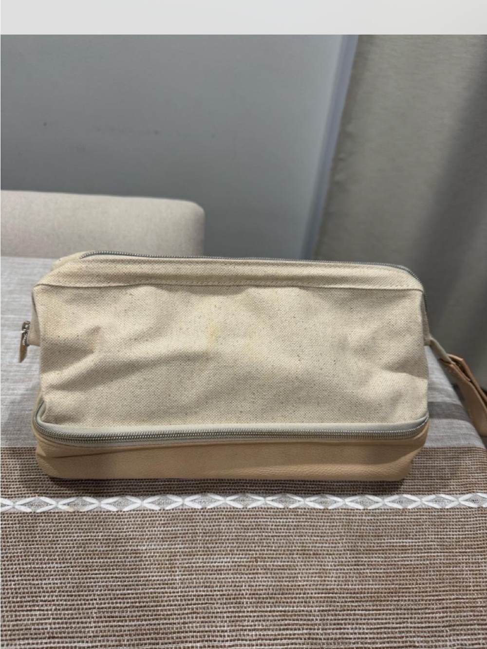 BEIS Beige Travel Organizer Pouch with Interior Zip Pocket